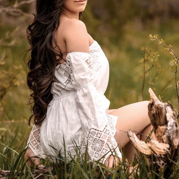 White Flared Romper - Picture 3 of 5